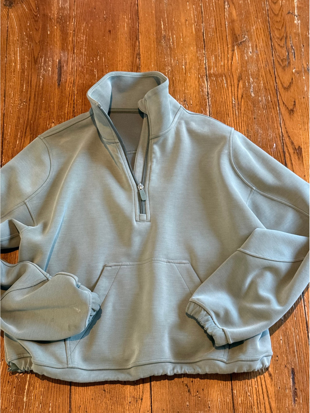 Lululemon Softstreme Half-Zip Pullover – Sage Green Cropped Sweatshirt